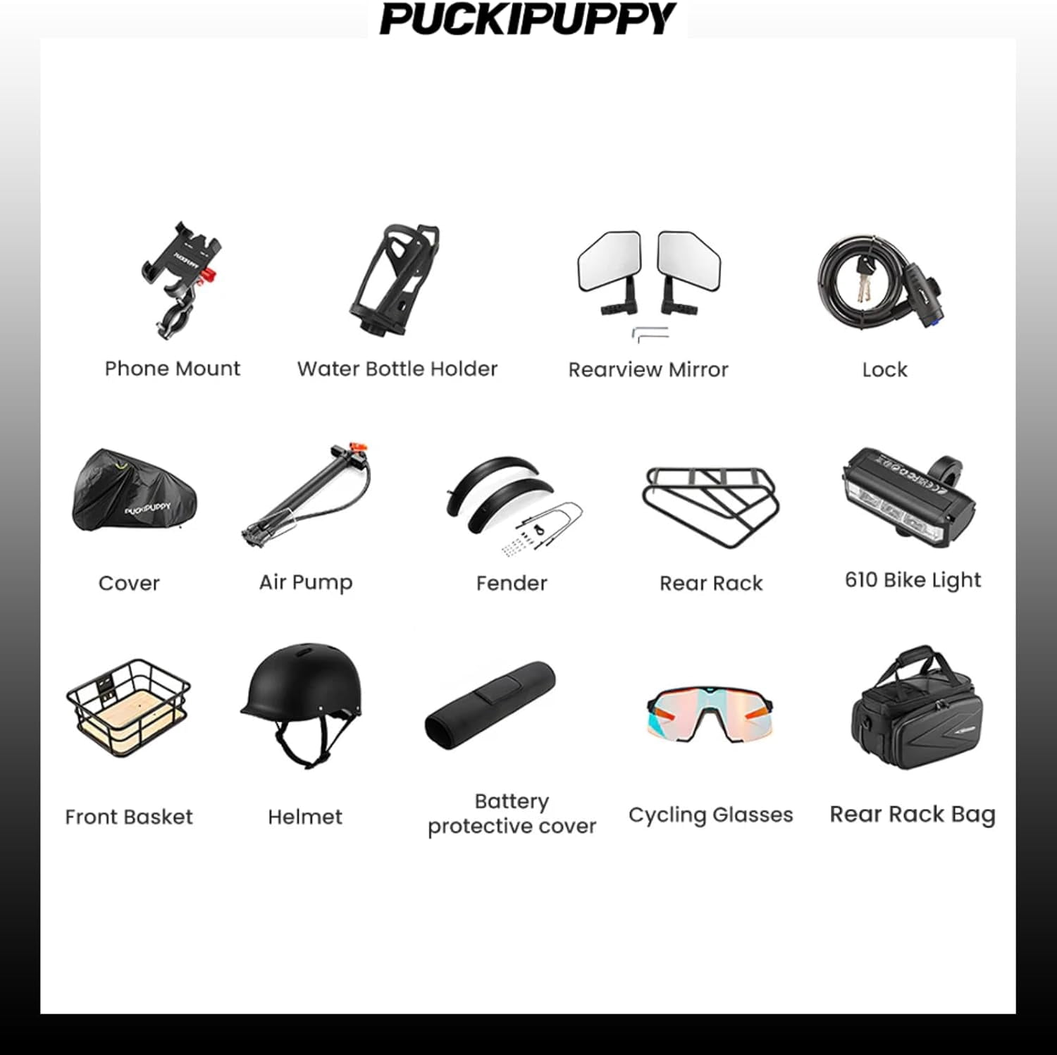 PUCKIPUPPY Electric Bikes for Adults 26" Fat Tire E Bike 28 mph up to 60 Miles Range 960W Peak Ebike 48V 15AH Battery Front Suspension off Road Mountain E Bike (Orange), Comply with UL2849 by SGS