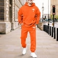 thumbnail image 2 of Likimi Toddler Kids Boys 2 Piece Sets Long Sleeve Hooded Graphic Print Shirts With Pants Comfort Outfit Set Orange Size 8-9 Years, 2 of 5