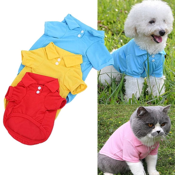 Dog Cat Collared Red Polo T-Shirts Breathable Wedding - Pet Apparel Tops sz S