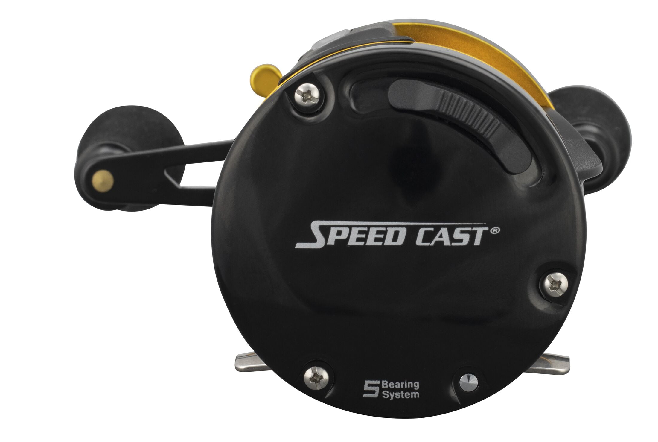 Lew's Speed Cast Rounded Baitcast Fishing Reel, Right-Hand Retrieve, Black