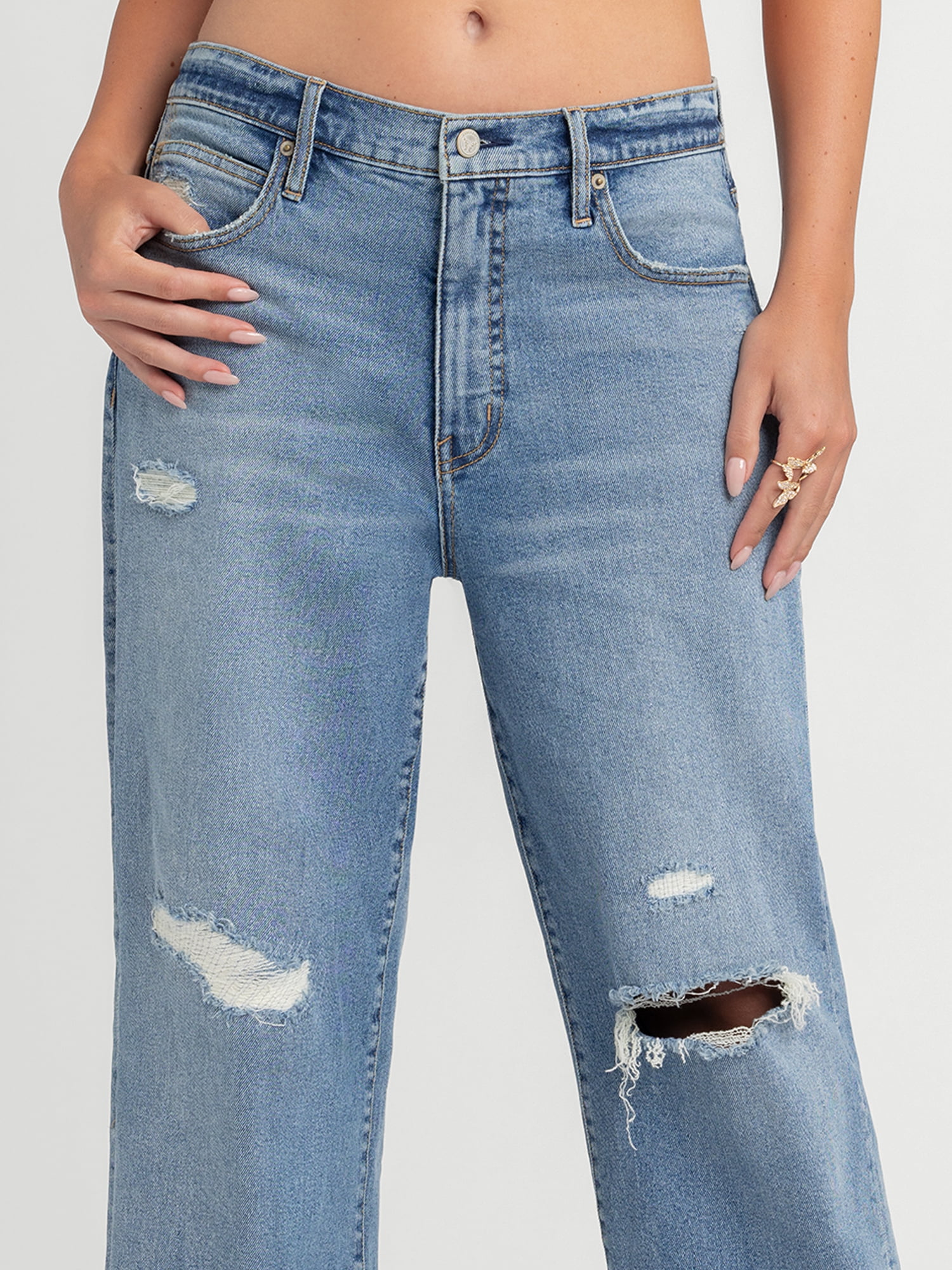 Jessica Simpson Women's and Women's Plus Zinnia Boyfriend Jeans, 25" Inseam, Sizes 2-24