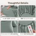 thumbnail image 6 of California Design Den Queen Sheets Set - 600 Thread Count 100% Cotton Sateen, Adult 4 Piece Bed Sheet Set - Sage Green- Cool Tone, 6 of 10