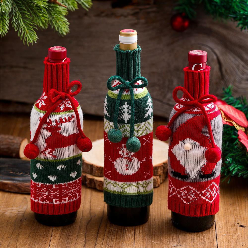 Wine Bottle Cover Bag Dinner Table Decoration Home Party Christmas Ornaments YG 