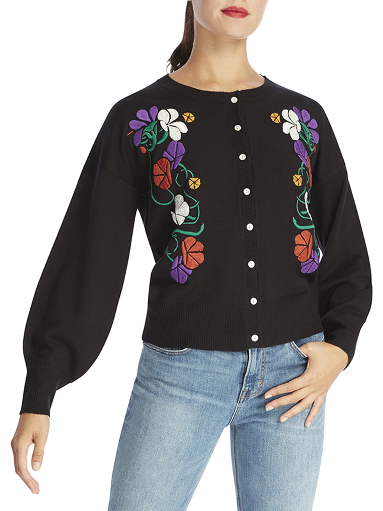 Floral Embroidered Cardigan - Walmart 
