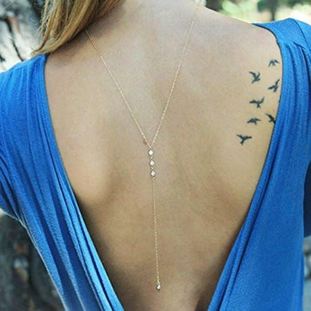 Sexy Body Chain - Sexy Sparkles Fashion Rhinestone the Sexy Back Wedding Necklace Body Chain Bikini Chain