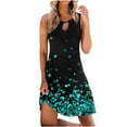 thumbnail image 1 of EQWLJWE Robe Longue pour Femmes Mode Féminine Sans Manches Col Rond Décontracté Ajouré Imprimé, 1 of 4