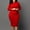 Red, variant on Plus Size Women's Peplum Bodycon Midi Dresses Long Sleeve Ruffle Wear to Work Slim Fit Business Pencil Dress