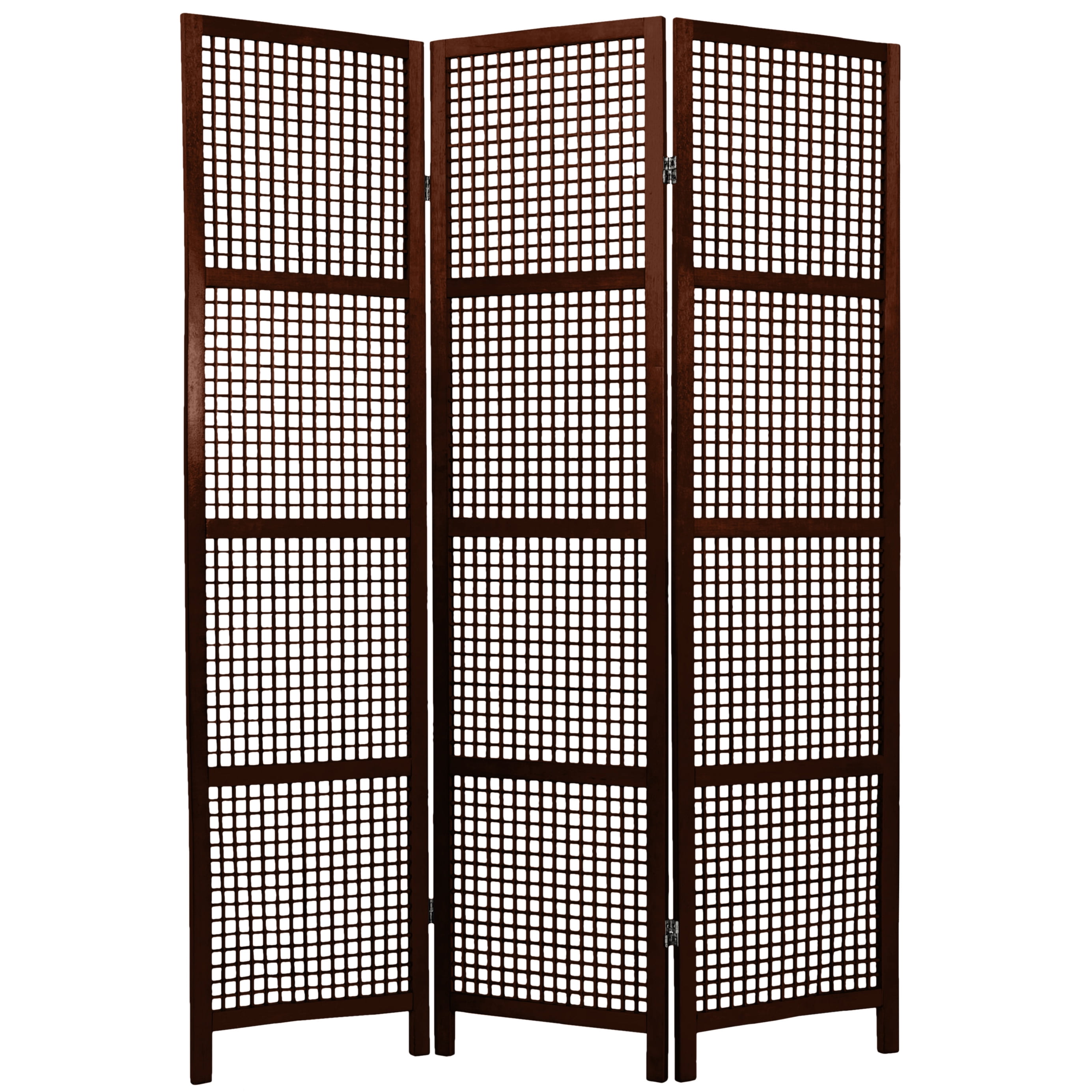 6 ft. Tall Classic Japanese Design Open Wood Lattice Floor Screen 3