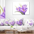 thumbnail image 4 of Designart Crocuses in White Background - Floral Throw Pillow - 18x18, 4 of 5