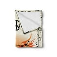 thumbnail image 2 of Manly Soft Flannel Fleece Blanket, Motorcycle Image with Ride Your Way Text Peace Sign Freedom Action Freestyle, Cozy Plush for Indoor and Outdoor Use, 60" x 80", Black Orange Cream, by Ambesonne, 2 of 5