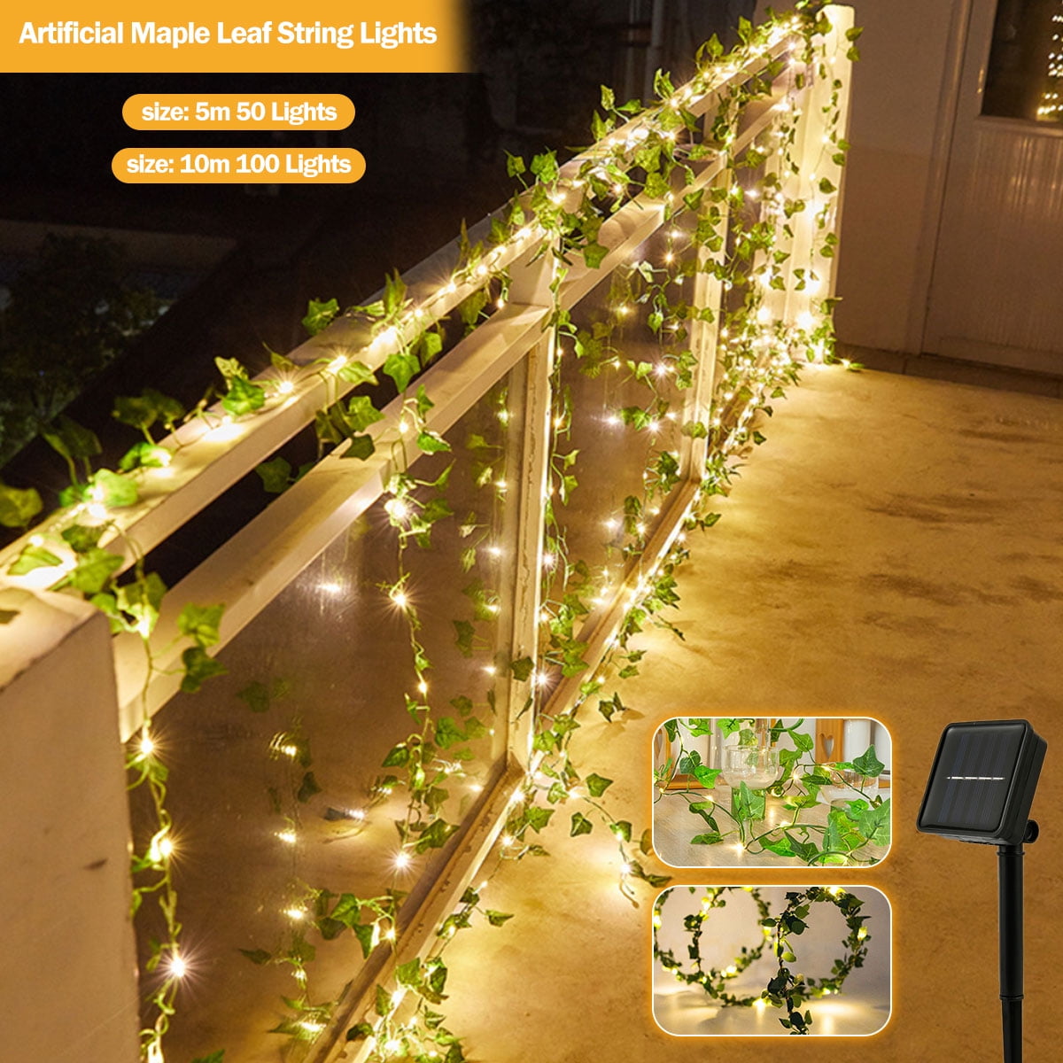 50 LED One Stop 5 M Waterproof Solar Power LED Strip Rope Garden Lights Outdoor 