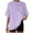 Purple, variant on Jalioing Basic T Shirt for Women Solid Color Short Sleeve Crew Neck Loose Tee Shirt with Pocket Summer Tops