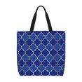 thumbnail image 1 of Easygdp Blue Gold Grid Lantern Shapes Bolsa Tote para Mujer, Bolso de Hombro para Trabajo, Playa, Viajes, Compras y Supermercado, 1 of 6