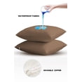 thumbnail image 6 of Outdoor Waterproof Throw Pillow Covers Set of 2 Solid Color Decorative Pillowcases Square Outdoor Pillows Cushion Case 18x18 Inch Brown Patio Pillows for Couch Sofa Bed Garden, 6 of 7