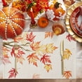 thumbnail image 2 of Fall Placemat Maple Leaves Thanksgiving Placemats for Dining Table Autumn Pink Orange Leaves Beige Washable Table Mats for Party Kitchen Dining Decoration Set of 2, 2 of 7