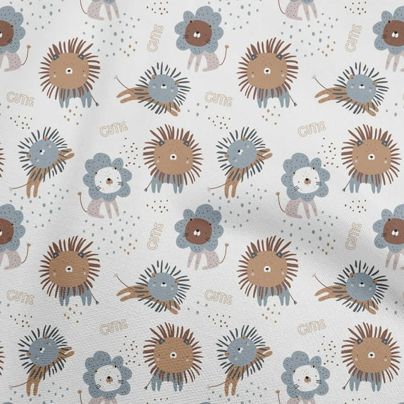 oneOone Cotton Cambric Light Brown Fabric Animals Quilting Supplies Print Sewing Fabric By The Yard 42 Inch Wide