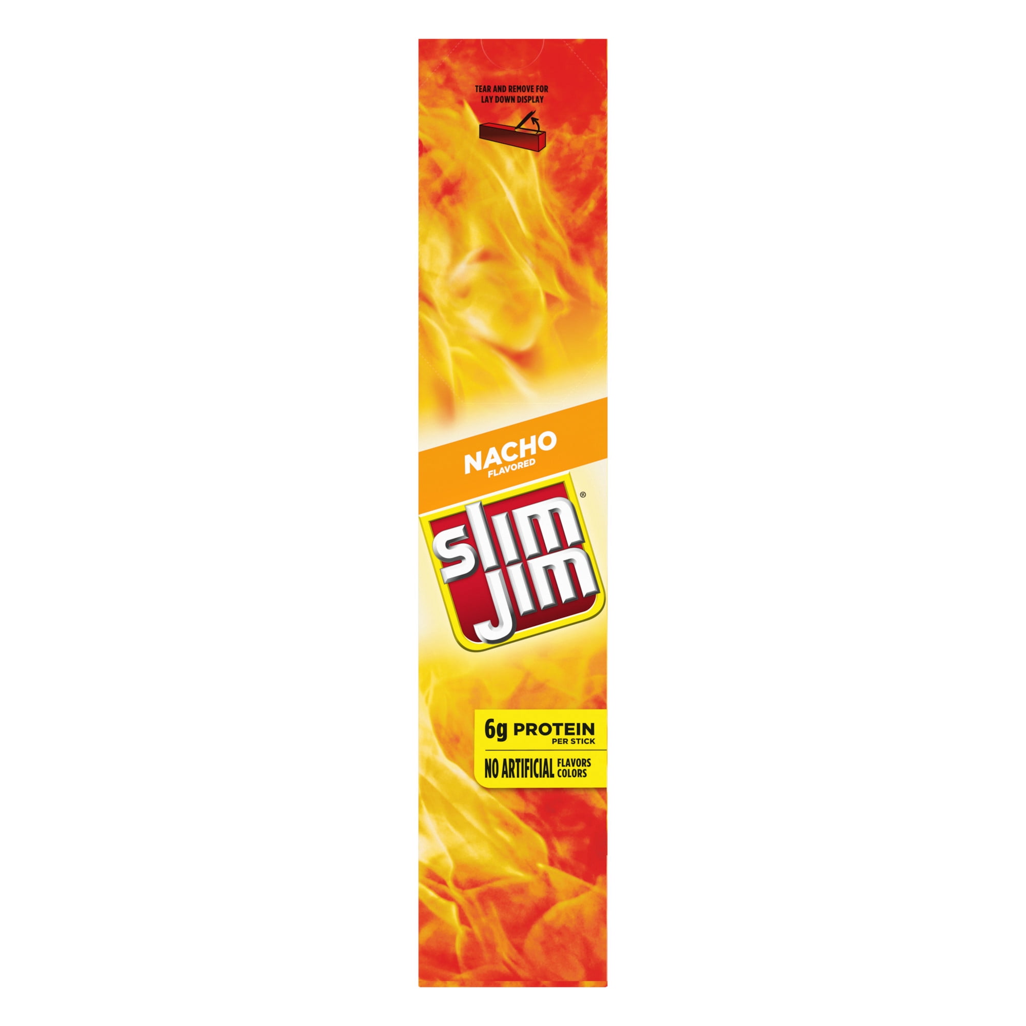 Slim Jim Giant Smoked Meat Sticks, Nacho Flavor, 6g Protein Per Stick, 0.97 oz. (24-ct)