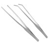 YOGURTCK Stainless Steel Long Reptile Tweezers Feeding Tongs for Snake Lizards Gecko and Spider Terrarium Supplies 2pcs - Silvery