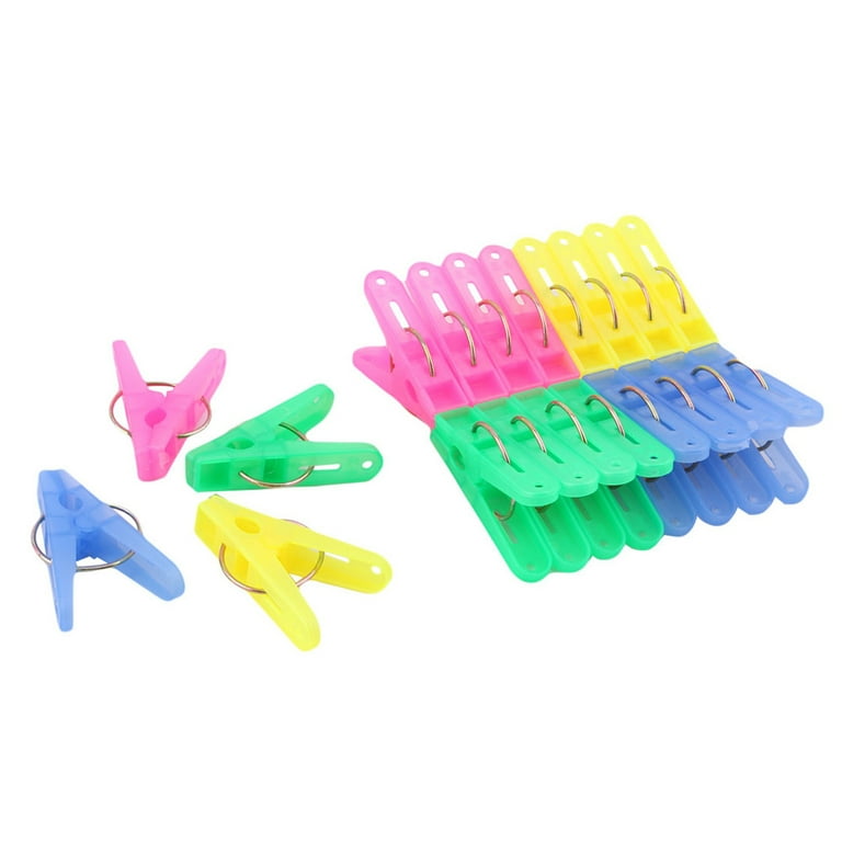 uxcell Plastic Clothes Pins Hanging Clips Hooks 20 Pcs Assorted Color