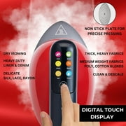 SALAV Deluxe DuoPress Steamer and Iron Station with Steam Levels and Digital Display, Red