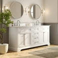 thumbnail image 3 of 72" Bathroom Vanity Double Sink Top with Backsplash, Pre-assembled Cabinet Sink Combo White, 3 of 13