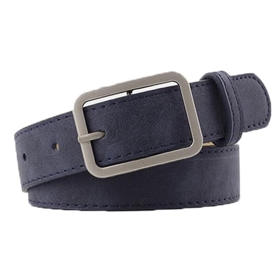 Daznico Unisex Minimalist Square Buckle Leather Belt for Fashionable Everyday Wear