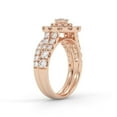 thumbnail image 4 of AFFY Double Halo Split Shank Bridal Ring Set, 1.80 Cttw Lab Grown Diamond Engagement Wedding Rings for Women 10K Solid Rose Gold F-G, VS-SI Quality Ring Size-7, 4 of 6