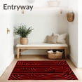 thumbnail image 3 of ODIKA 4'x6' Machine Washable Non-Slip Area Rug, Whimsical Cane Stripe Holiday with Peppermint Swirl Design High Traffic Rug with Pad, Black, 651553, 3 of 8