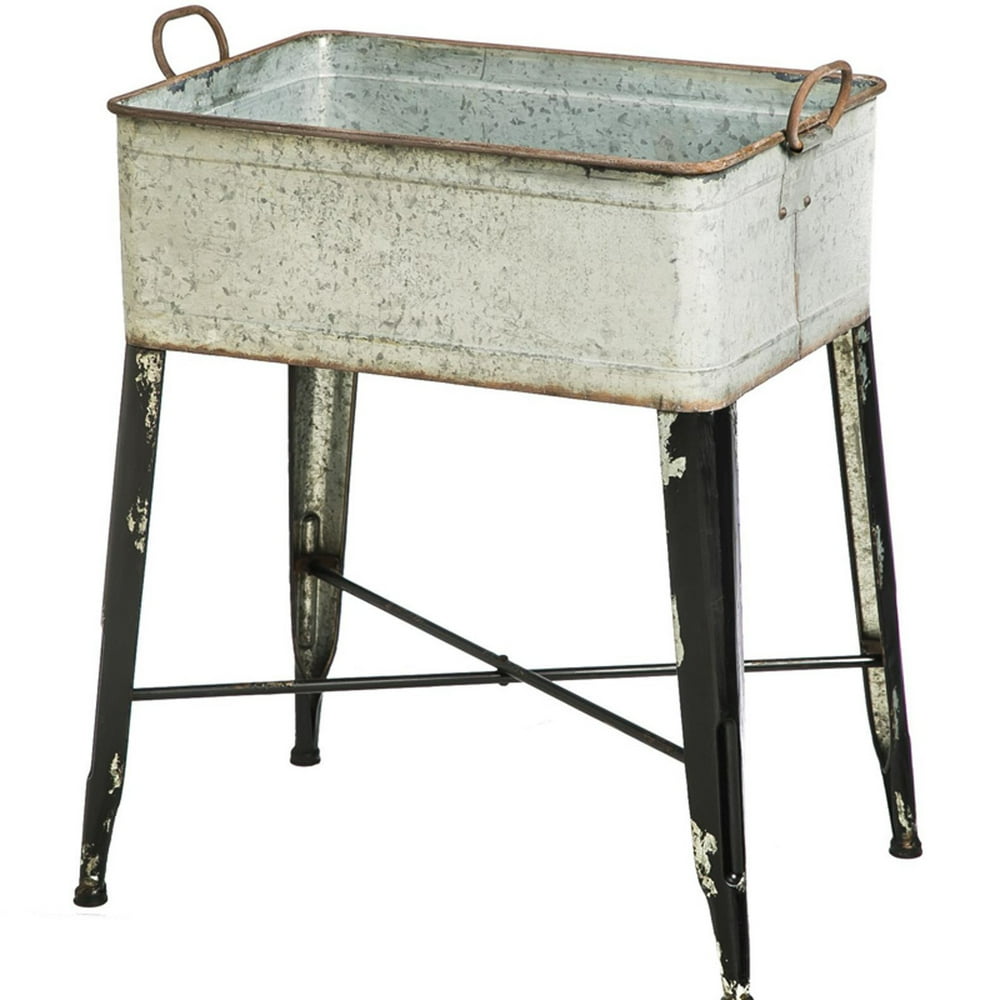Evergreen Vintage Metal Wash Tub Planter