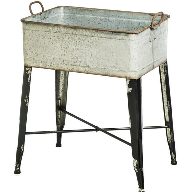 Evergreen Vintage Metal Wash Tub Planter
