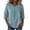 Blue, variant on Linen Shirts for Women Embroidery 3/4 Sleeve Floral Flower Button Up Crewneck Summer Spring Casual Tops