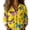 Yellow, variant on QASIEATN Flannel Shirts for Women Short Sleeve Button Down Blouse Casual Graphic Tees Women's Tops