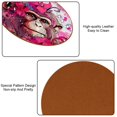 thumbnail image 5 of Monkey 6Pcs Cute Round Coasters Set, Microfiber Leather Drink Coasters for Cups, Heat Coasters for Table, 4.3x4.3in Square Coasters with Holder, Coasters for Home and Office Decor, 5 of 6