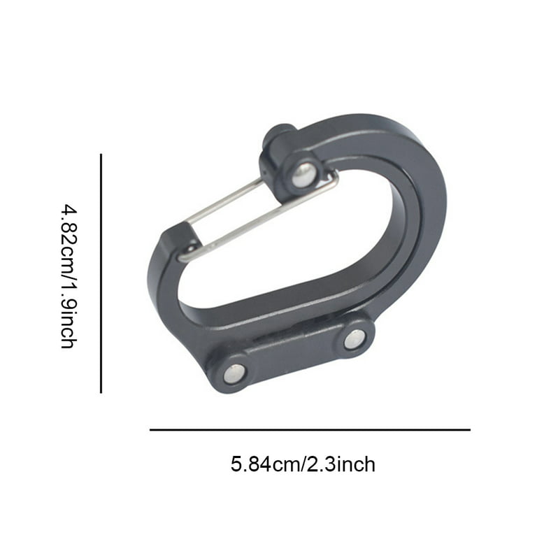 Hybrid Gear Clips Multi-function Swivel Buckle D-Type Carabiner Non-Locking  Strong Clip Camping Fishing Hiking Travel Outing