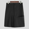 thumbnail image 4 of Manxivoo Black Skirt Mens Fashion Casual Scottish Style Retro Solid Pocket Pleated Skirt Midi Skirt Black, 4 of 5
