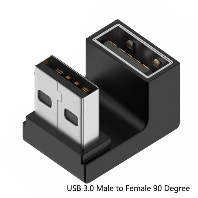 Adaptador USB a USB 3,0 de 90 grados, conector acoplador macho a hembra de ángulo recto, enchufe para ordenador portátil y PC, transferencia de datos de alta velocidad de 10gbps