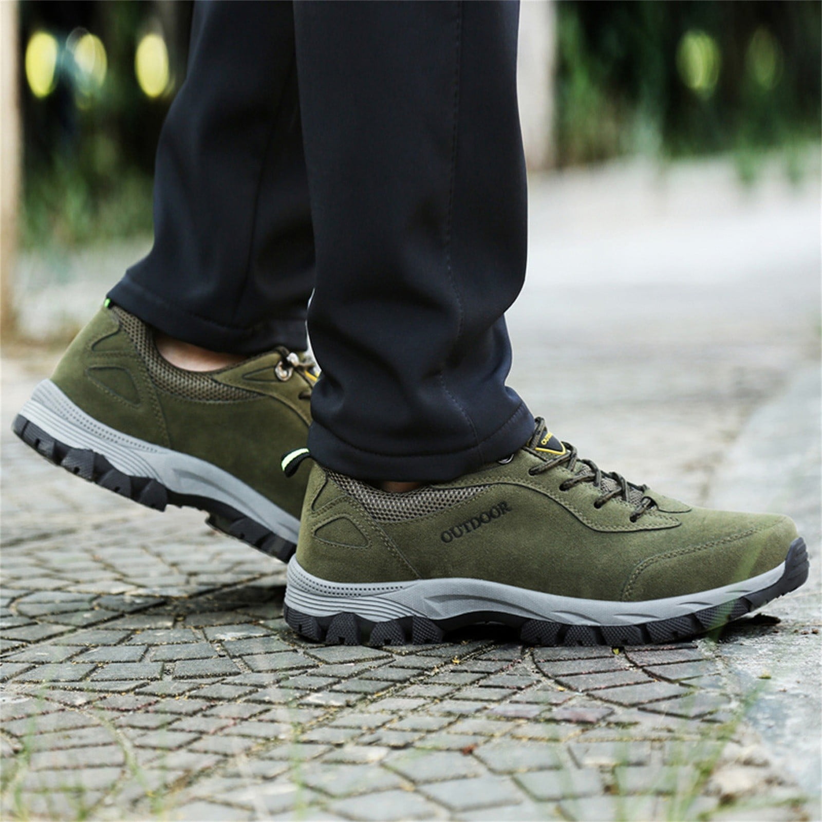 Dakaela Men's Waterproof Hiking Shoes Lightweight Comfortable Anti Slip Outdoor Walking Work Sneakers