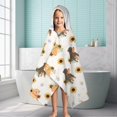 thumbnail image 6 of Dogs with Sunflowers Hooded Bath Towel，60"x35" for Ages 3 To 12 Kids, Quick Dry Lightweight Soft Microfiber Hood Beach Towel Cover Up for Kids, 6 of 7
