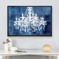 thumbnail image 3 of wall26 Framed Canvas Print Wall Art White Chandelier Silhouette on Navy Background Decorative Lights Digital Art Modern Art Chic Relax/Calm Multicolor for Living Room, Bedroom, Office - 16"x24&q, 3 of 5