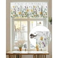 thumbnail image 7 of Rustic Watercolor Floral Kitchen Valances for Windows Yellow White Daisy Green Leaf Valance Curtains&nbsp; for Kitchen /Living Room/Bedroom/ Bathroom Decor, 54"x18 " ,Rod Pocket 1 Panel, White, 7 of 7