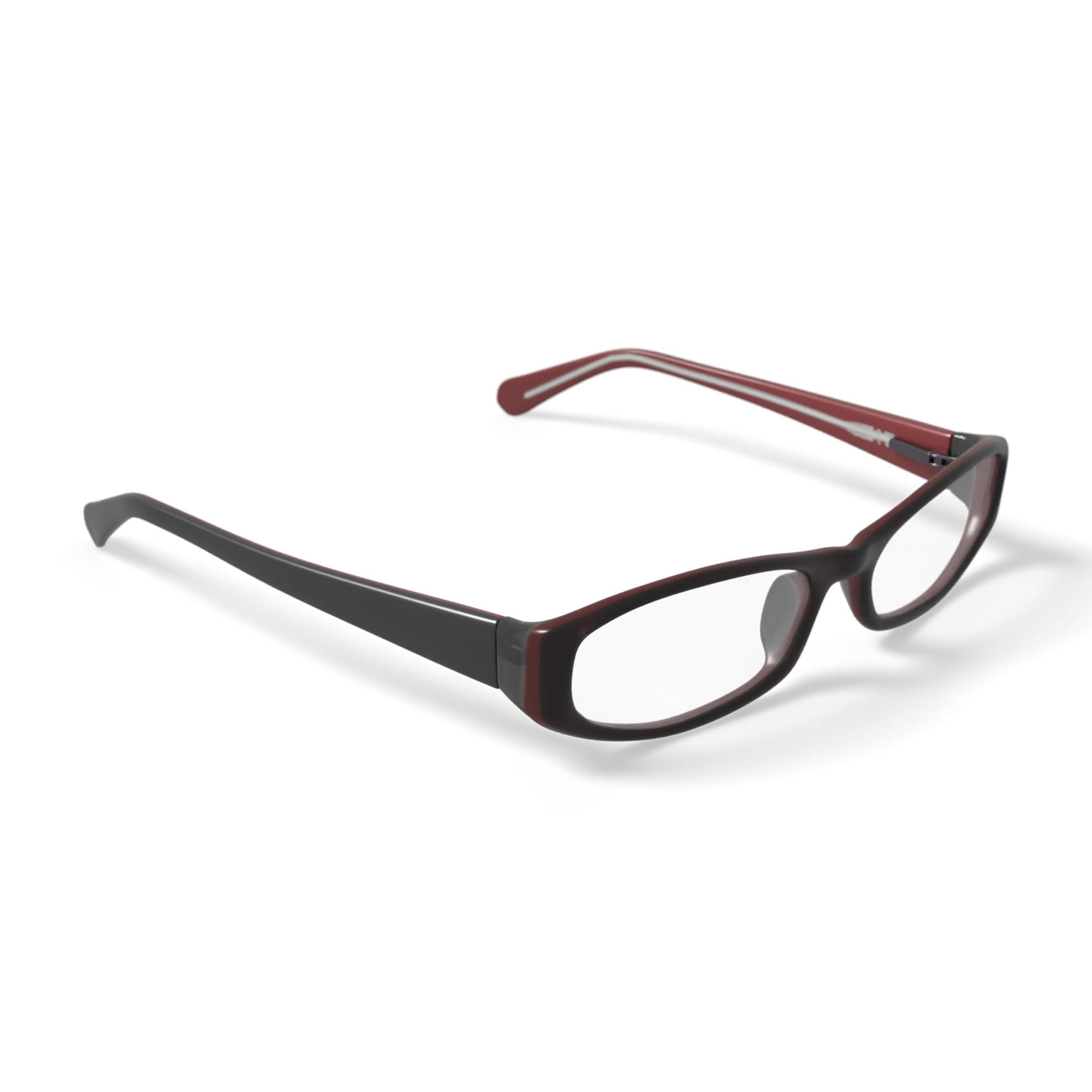 Walmart Women's FM14110 Rectangular Prescription Eyeglasses with Case, Black/Red