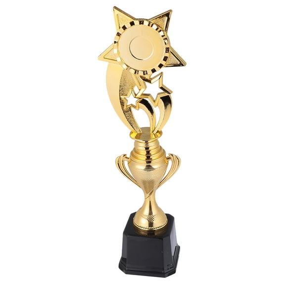 WHAMVOX Golden Pentacle Shaped Trophy for Award Ceremonies and Sports Competitions Made of Plastic