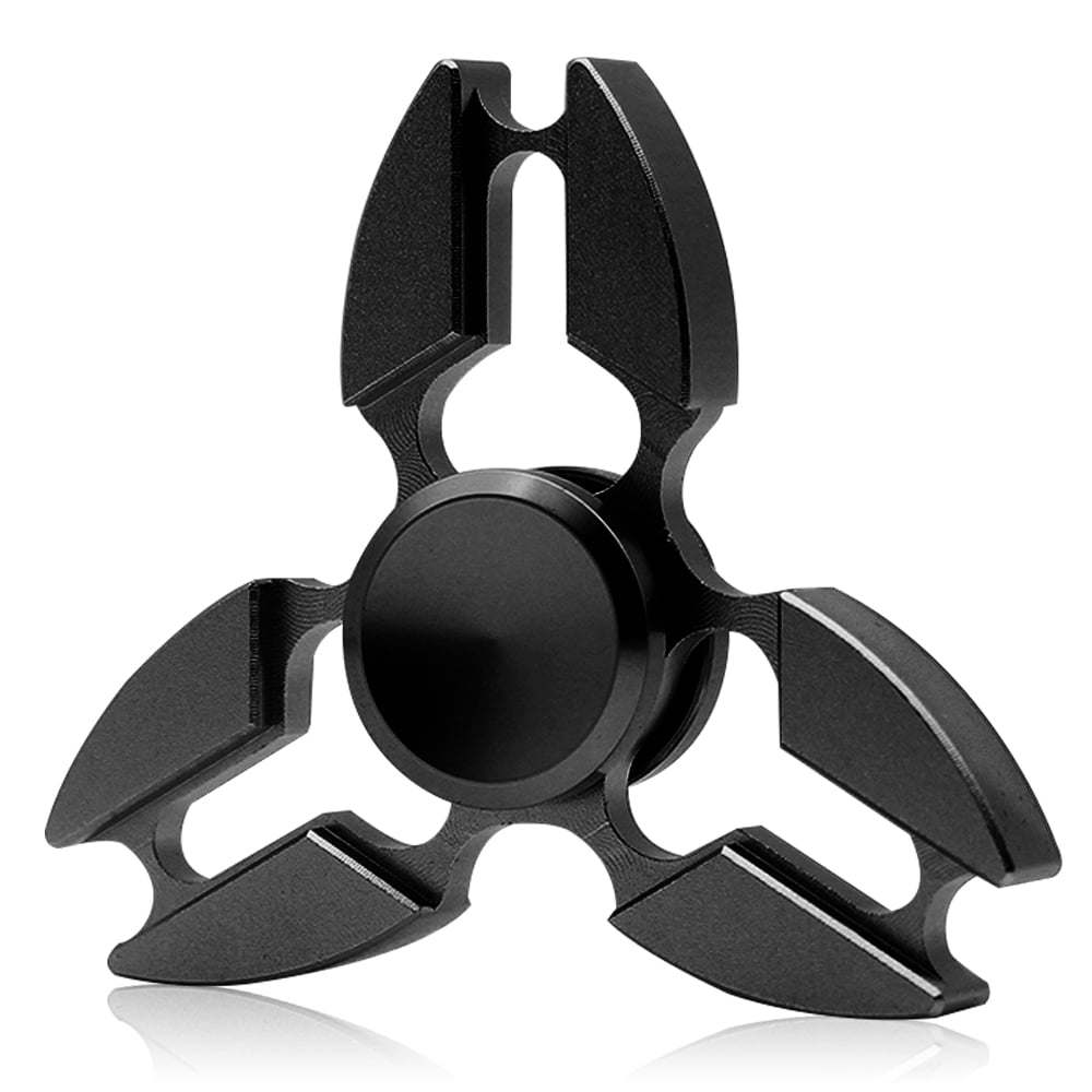 BLACK 3 Knob Ball Tri Metal Hand Spinner Fidget Toy EDC ADHD Autism KID ADULT 
