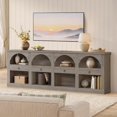 thumbnail image 4 of Extra Long Arched 78.7" Console Tables for Entryway, 3-Tier Sofa Table with 4 Drawers & Open Shelves, Narrow Long Accent Table for Living Room Hallway, Grey, 4 of 9