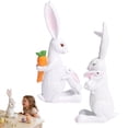 thumbnail image 2 of CY5O5ee Cute Rabbit Statue Easter Decor Hand-Painted Resin Rabbit with Carrot Table Centerpiece Standing Ornament Farmhouse Spring Indoor Home Decor, 2 of 8