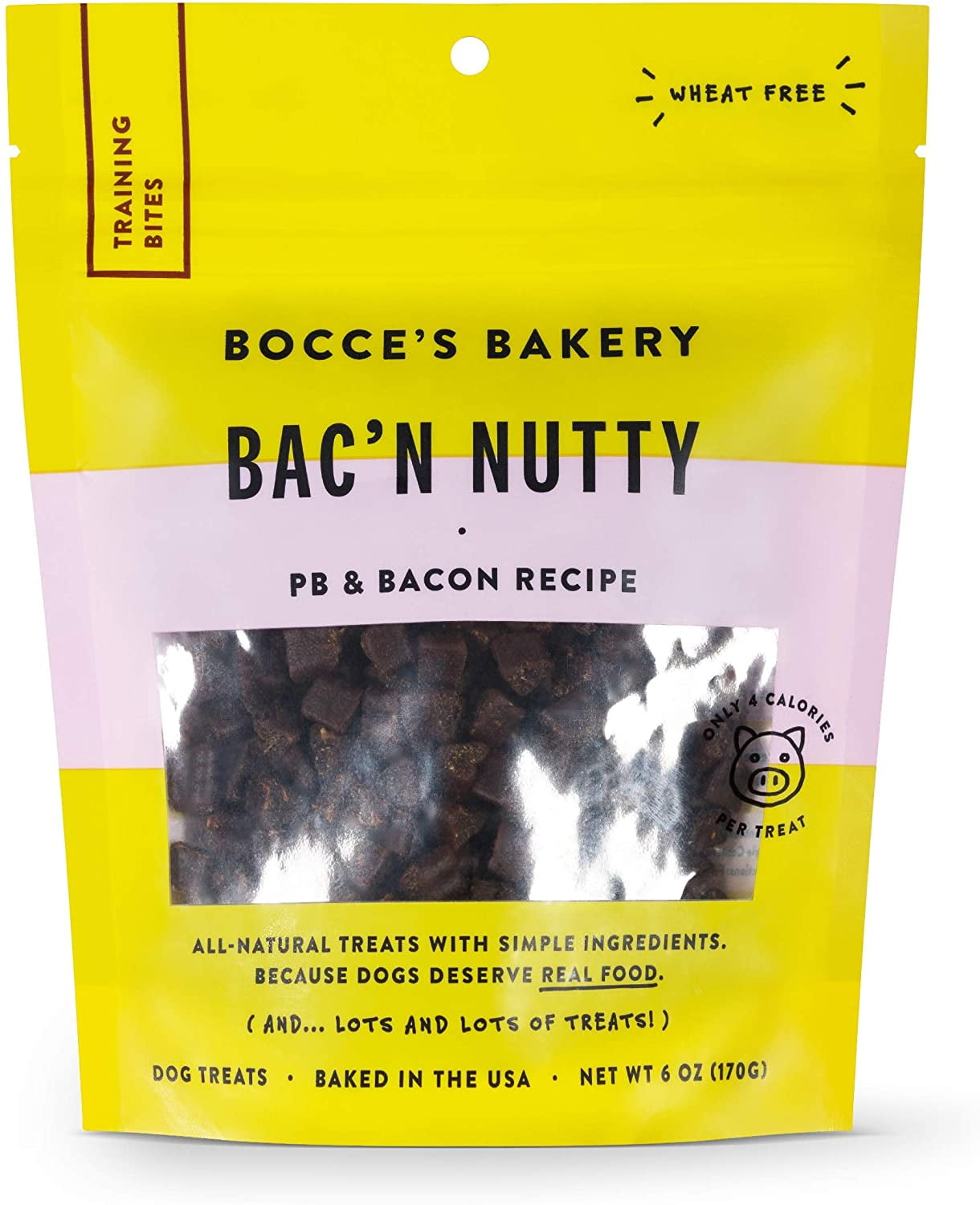 Bocce's Bakery Bac'N Nutty Peanut Butter and Bacon Training Treats 6 oz.