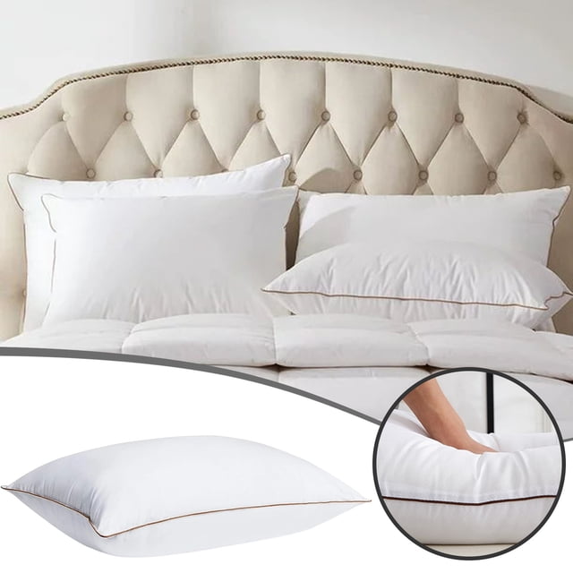 Product Classification Pillow 1 - Bedding Pillow Insert for Sleeping with Natural Feathers and Breathable Downproof Cover for Hotel Standard Size 20 Inches