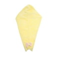 thumbnail image 4 of Unique Bargains 1 Pc Water-absorbent Double Bow Hair Towel for Bathroom Yellow Coral Fleece, 4 of 5