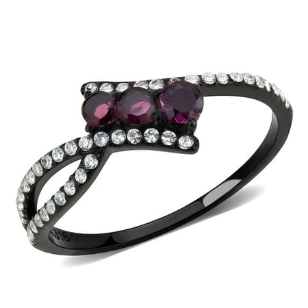 Luxe Jewelry Designs Women s Black Ion Plated Stainless Steel Ring with Cubic Zirconia Fuchsia – Luxe Jewelry Designs Women s Black Ion Plated Stainless Steel Ring with Cubic Zirconia Fuchsia –