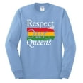 thumbnail image 2 of Wild Bobby Respect Our Queens Black Pride Mens Long Sleeve Shirt, Light Blue, Small, 2 of 5